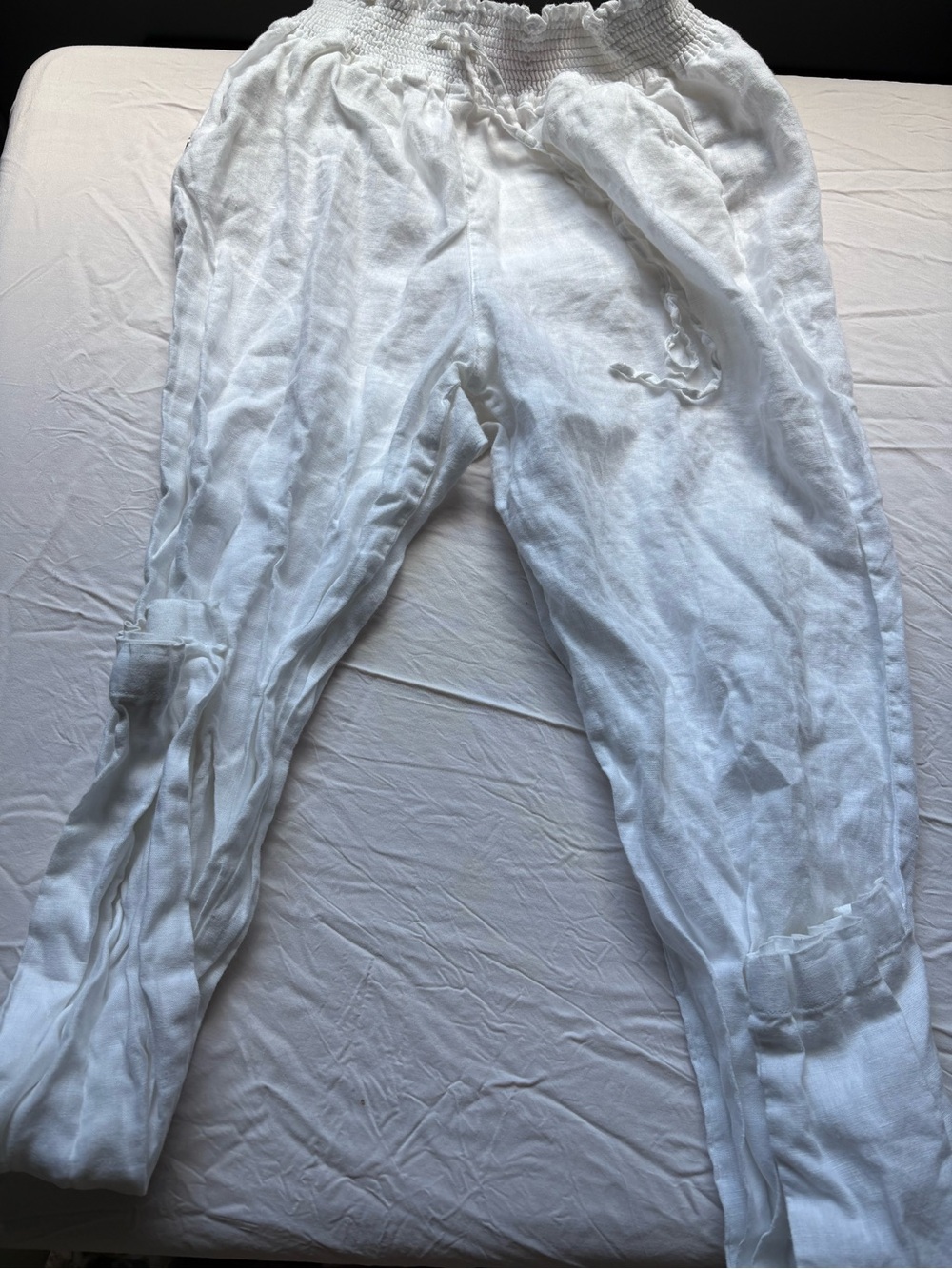 White Linen women’s  Relaxed Drawstring Pants